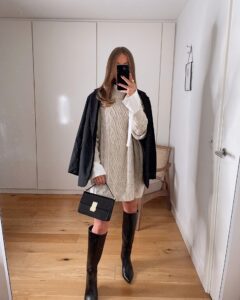 beige cable knit