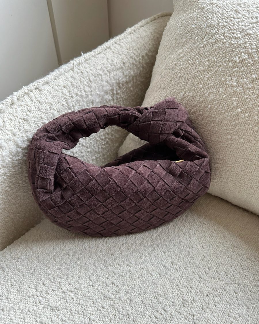 Chocolate Suede Woven Bag