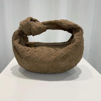 Taupe Suede Knotted Bag