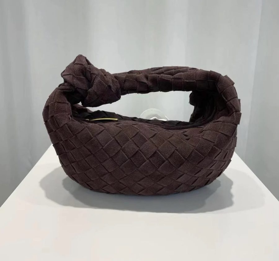 Chocolate Suede Knotted Bag
