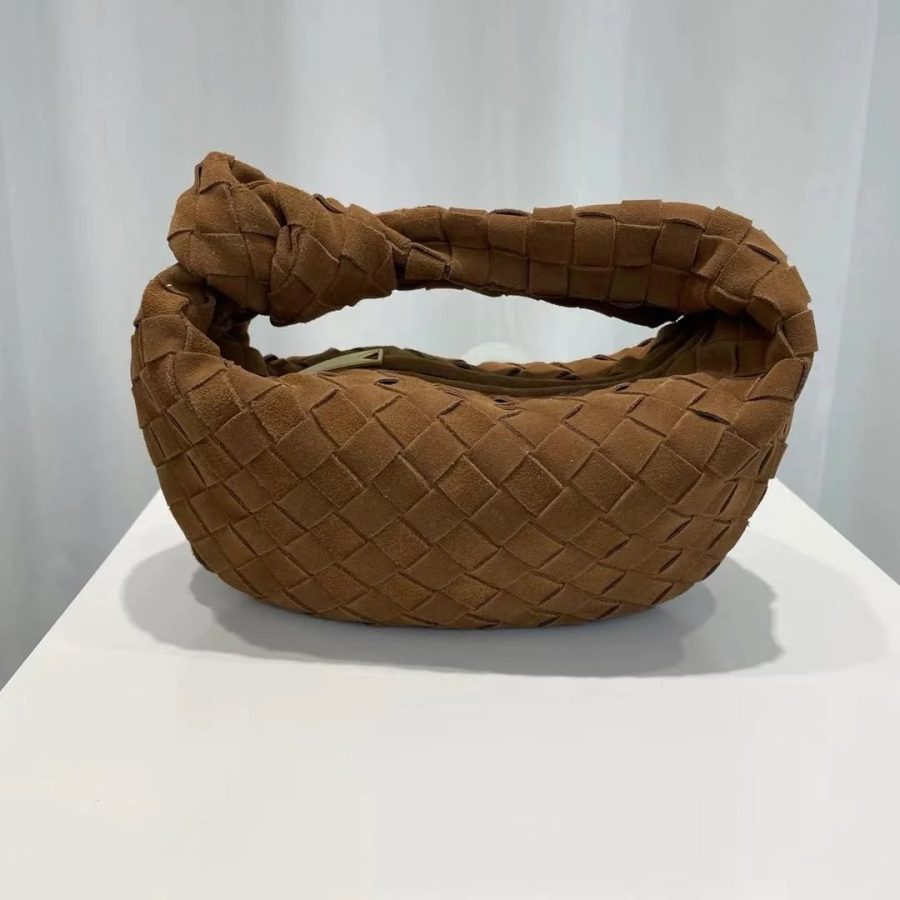 Tan Suede Knotted Bag