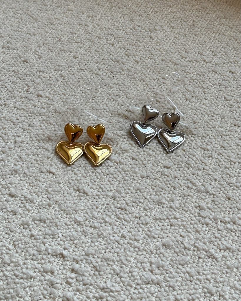 Gold & Silver Heart Earrings