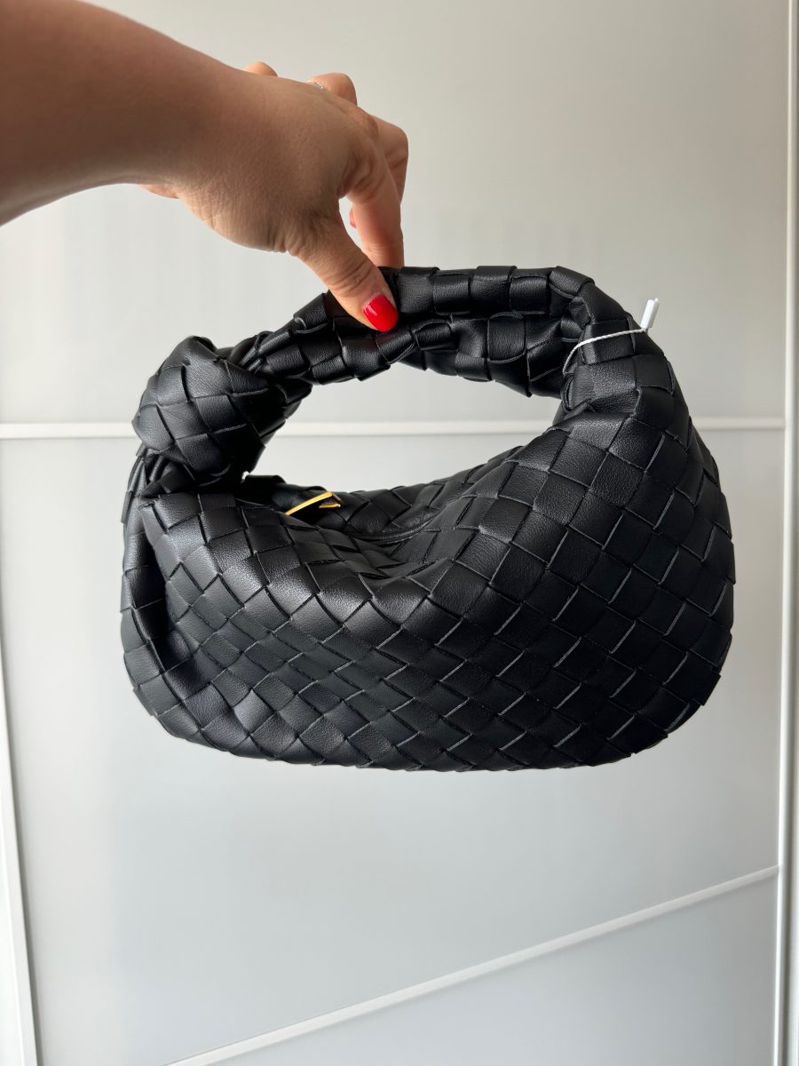 Black Leather Knot Bag