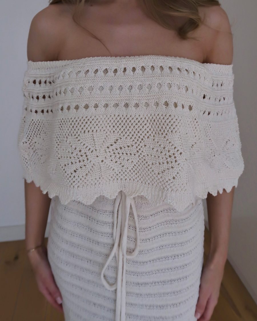 Beige Crochet Maxi Dress