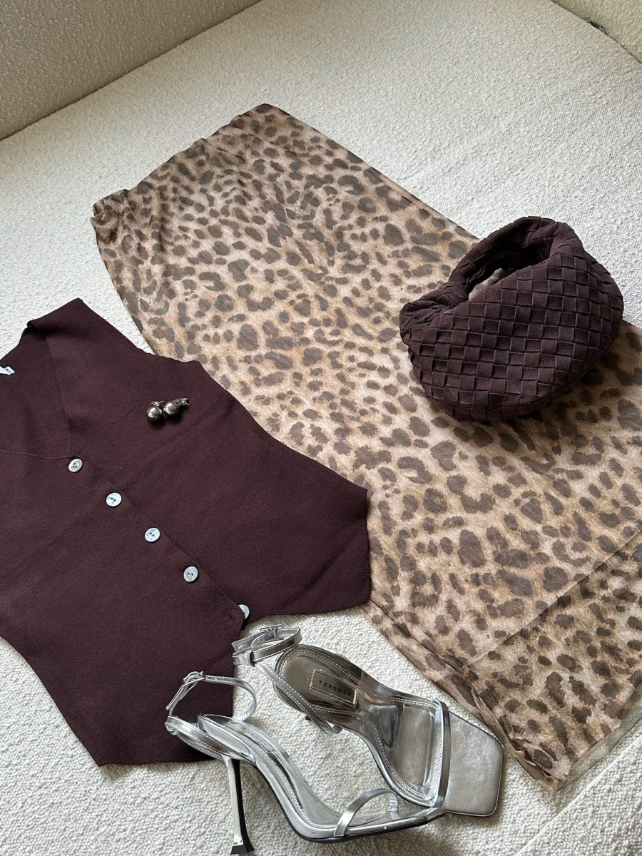 Leopard Skirt & Waistcoat Outfit Inspo