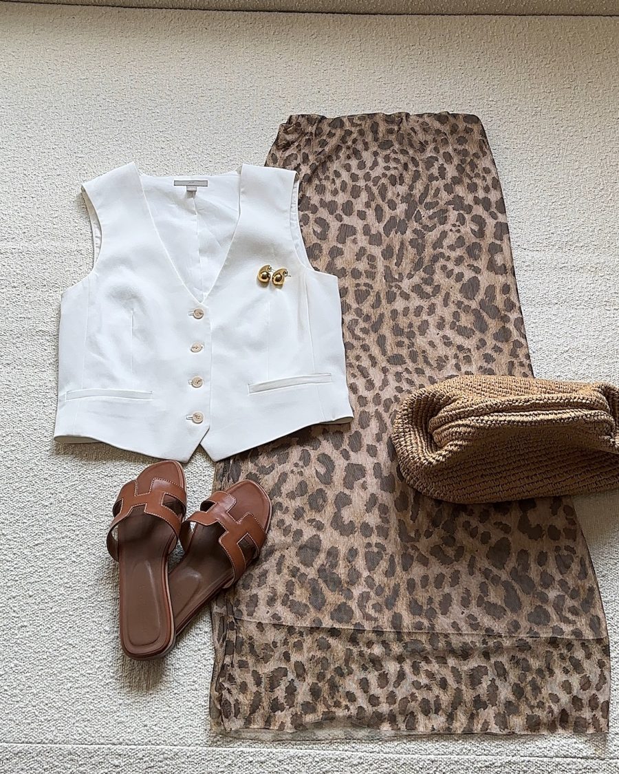 Leopard Skirt & Waistcoat Outfit Inspo