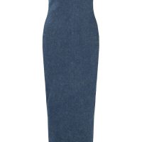 Denim Bandeau Maxi Dress - Image 14