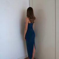 Denim Bandeau Maxi Dress - Image 5