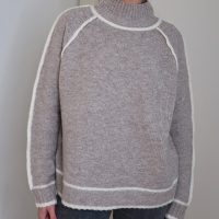 Panel Trim Knitted High Neck Jumper - Taupe - Image 11