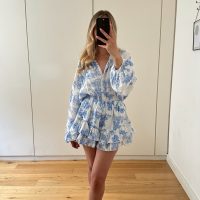 Floral Printed Cheesecloth Shirt & Frill Skort Co-Ord - Image 2