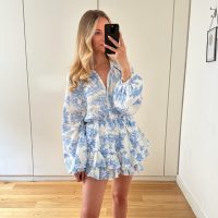 Floral Printed Cheesecloth Shirt & Frill Skort Co-Ord - Image 7