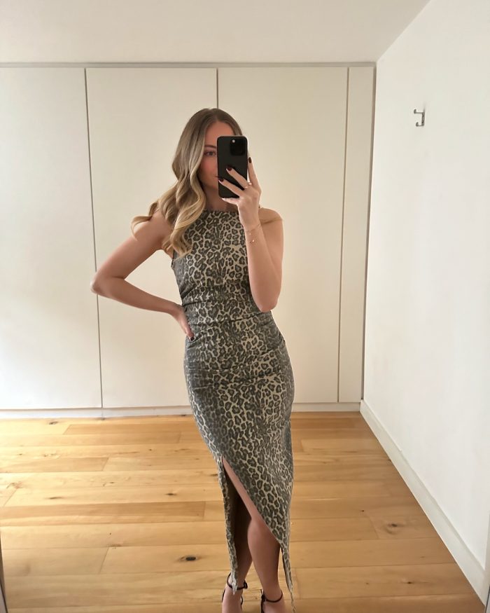 Leopard Print Midi Dress