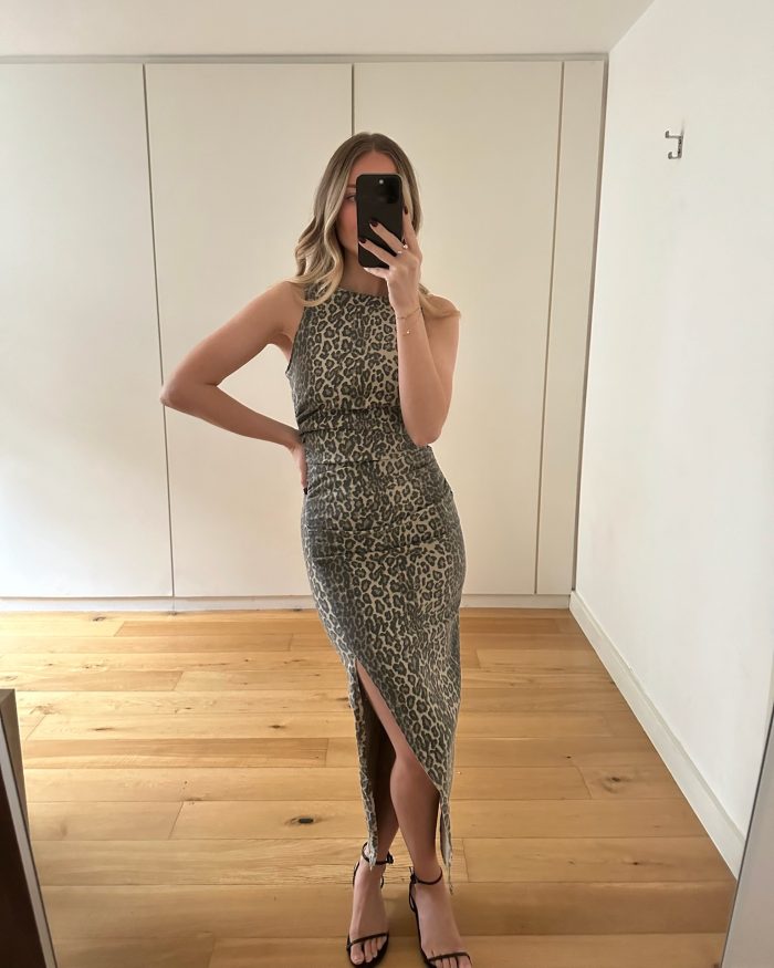 Leopard Print Midi Dress