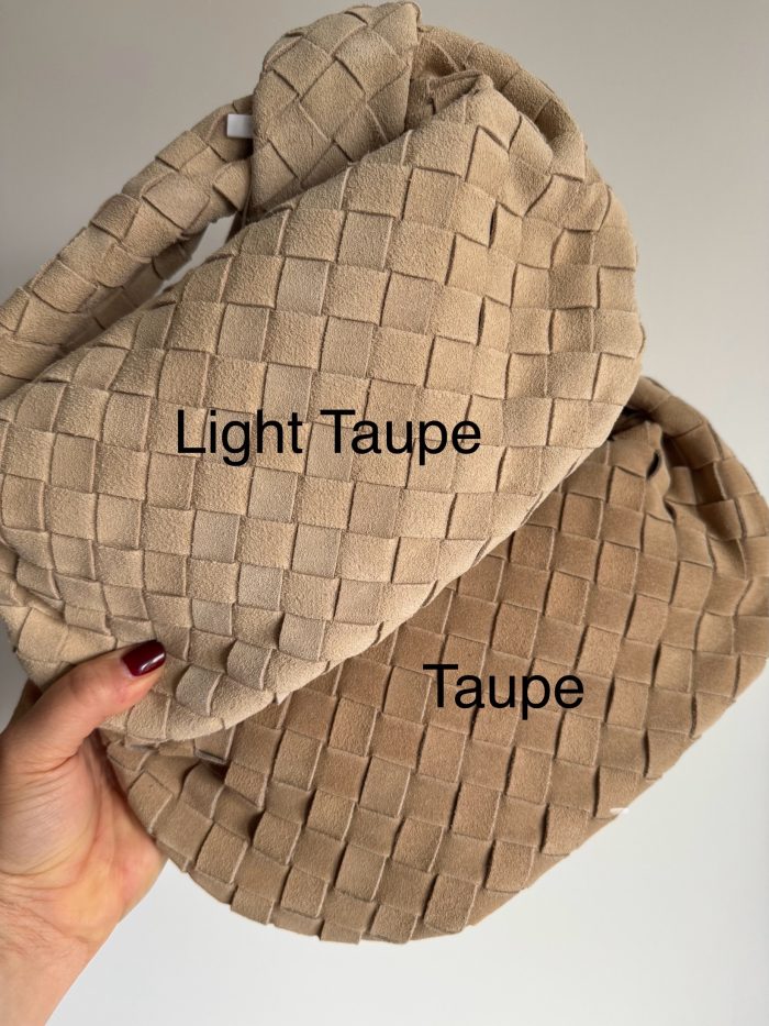 Suede the Knotted Bag Light Taupe v Taupe