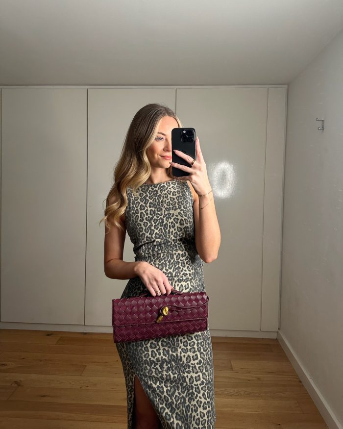 Denim Leopard Print Dress