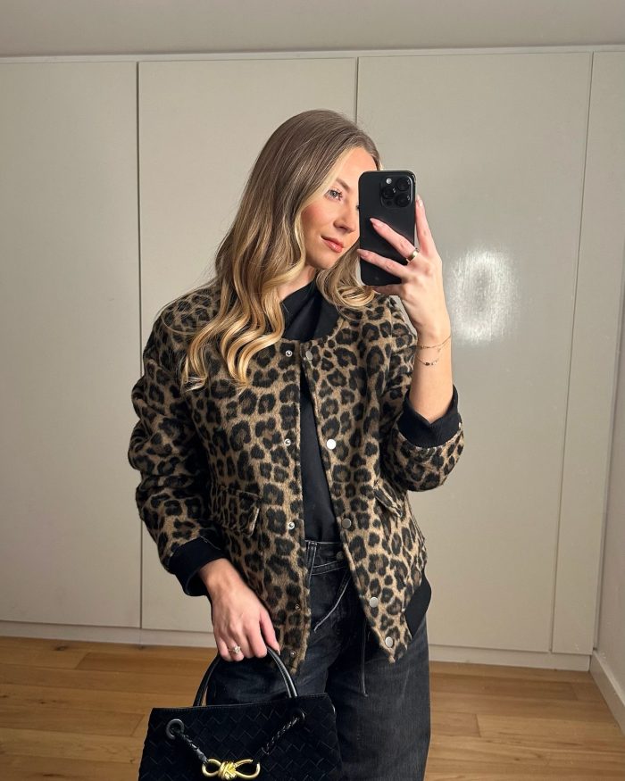 Leopard Print Bomber Jacket