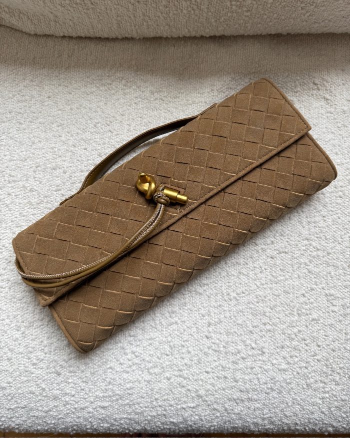 The long clutch faux suede camel