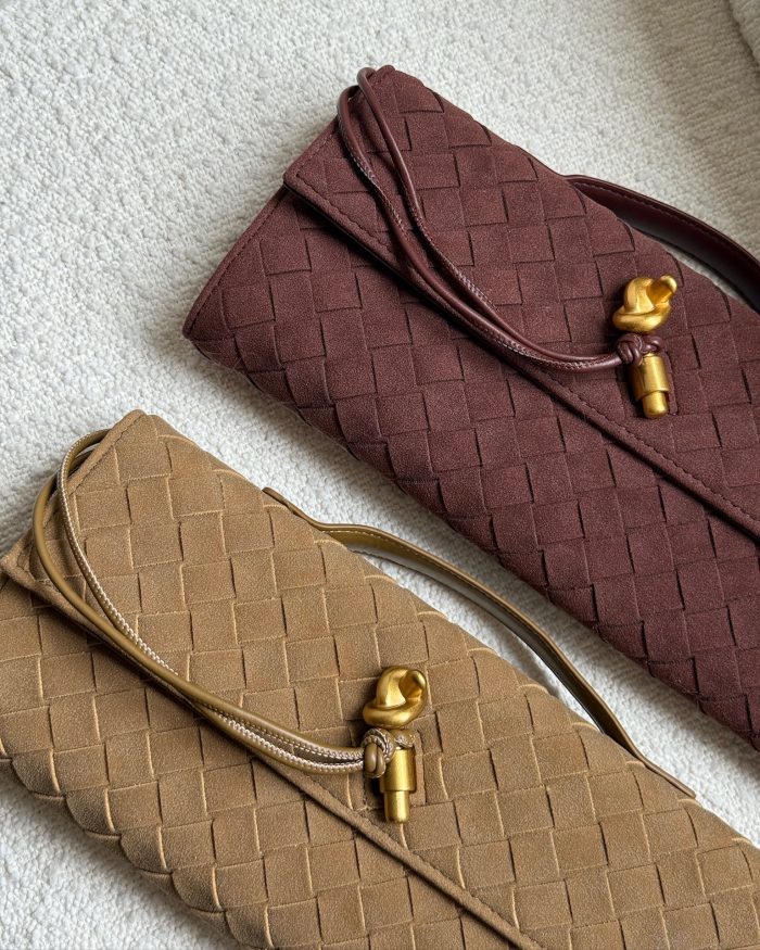 The long clutch faux suede chocolate brown