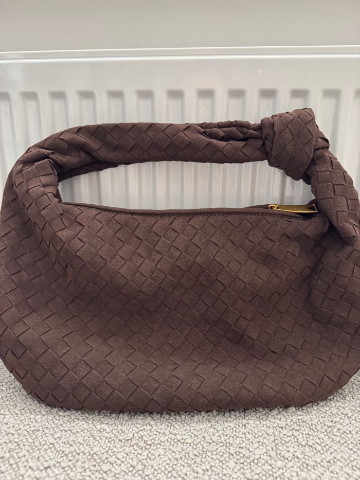 large faux suede Brown knotted bag