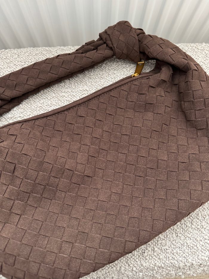 large faux suede Brown knotted bag