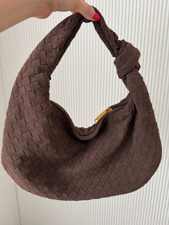 large faux suede Brown knotted bag