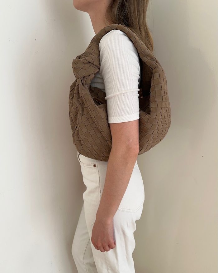 Suede knotted bag