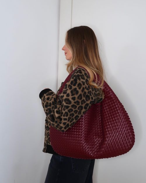 Large burgundy shoulder bag