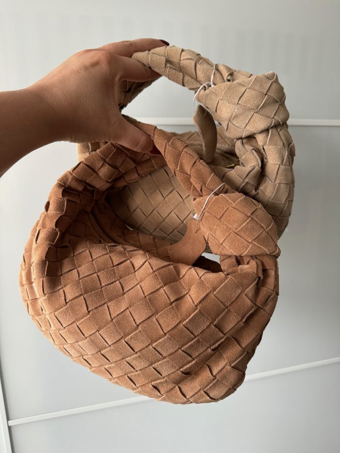 Taupe & Brown Suede Knotted Knot bag