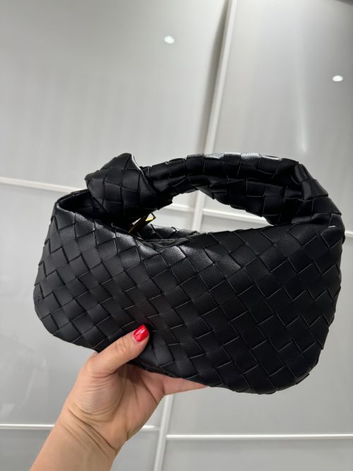 Black Leather Knot Bag - Damaged