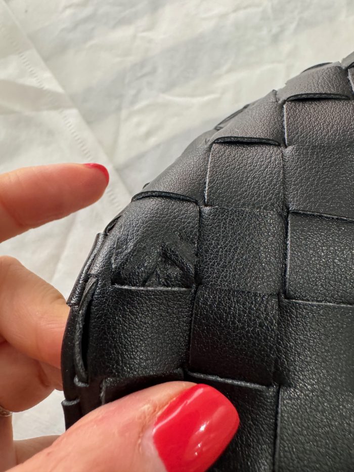 Black Leather Knot Bag - Damaged