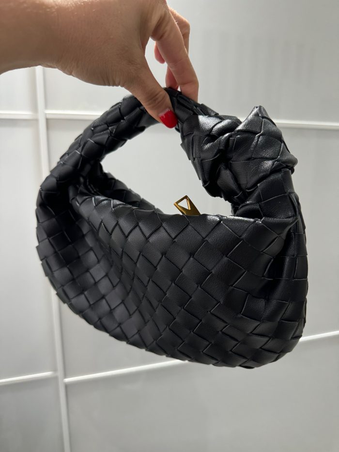 Black Leather Knot Bag - Damaged