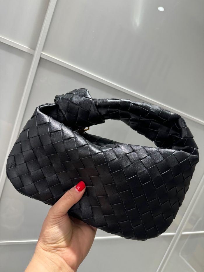 Black Leather Knot Bag - Damaged