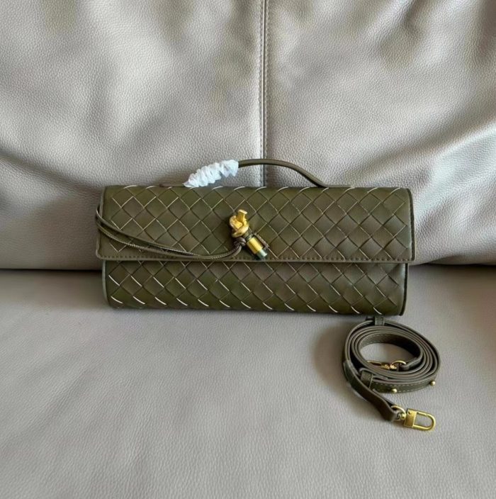 The Long Clutch Genuine Leather Khaki