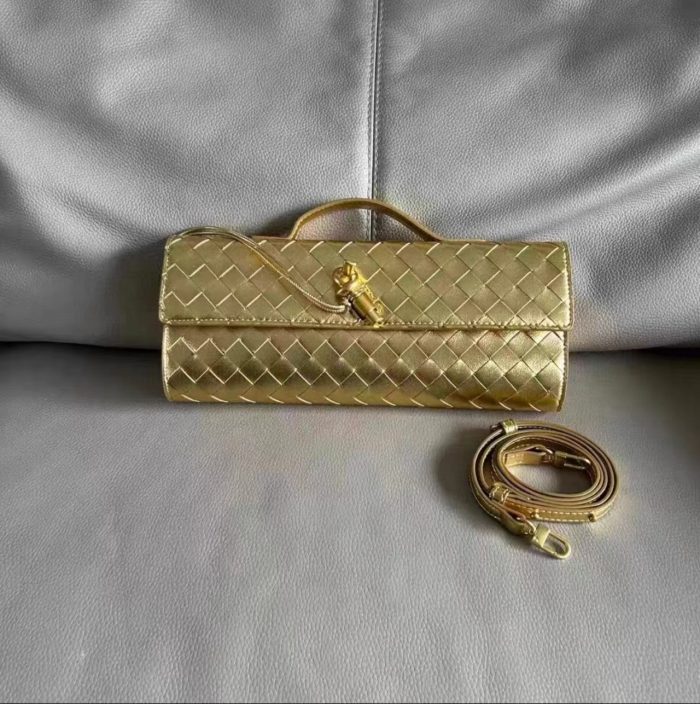 The Long Clutch Genuine Leather Gold