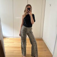 Leopard Print Denim Jeans