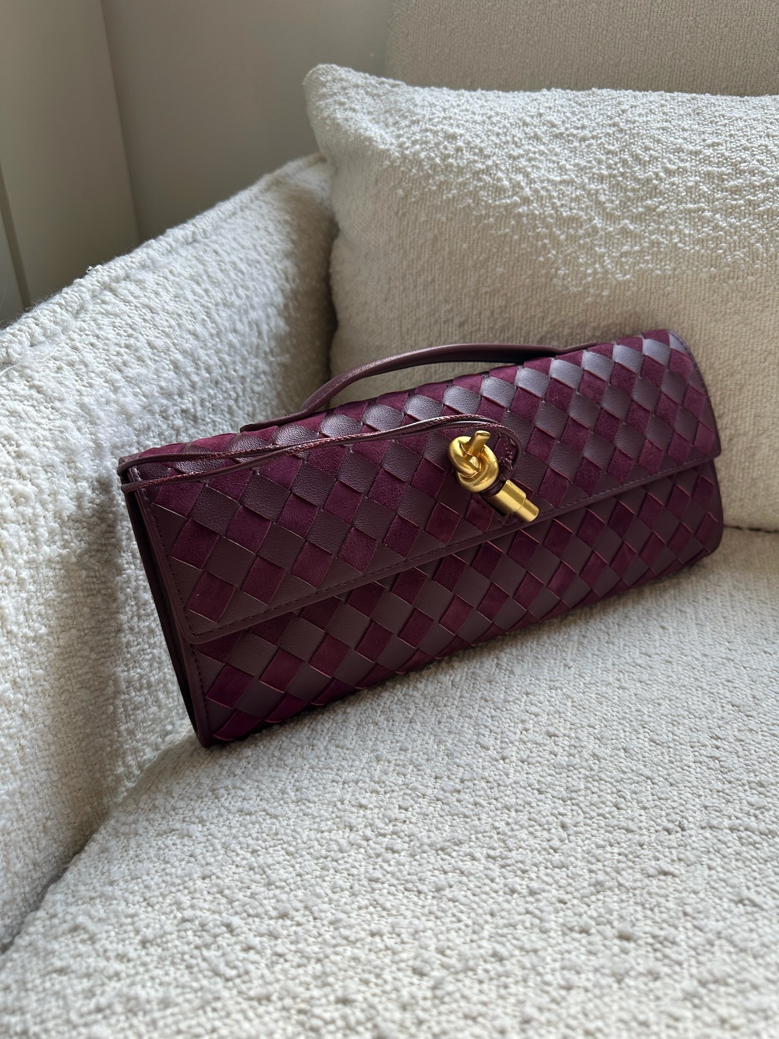 Burgundy Long Clutch Bag