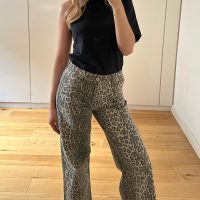 Leopard Print Denim Jeans
