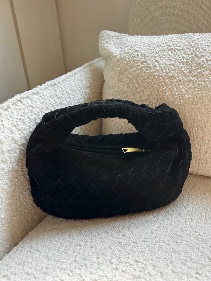 Black Suede Bag Knotted