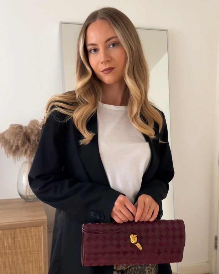 Long Clutch Burgundy Leather