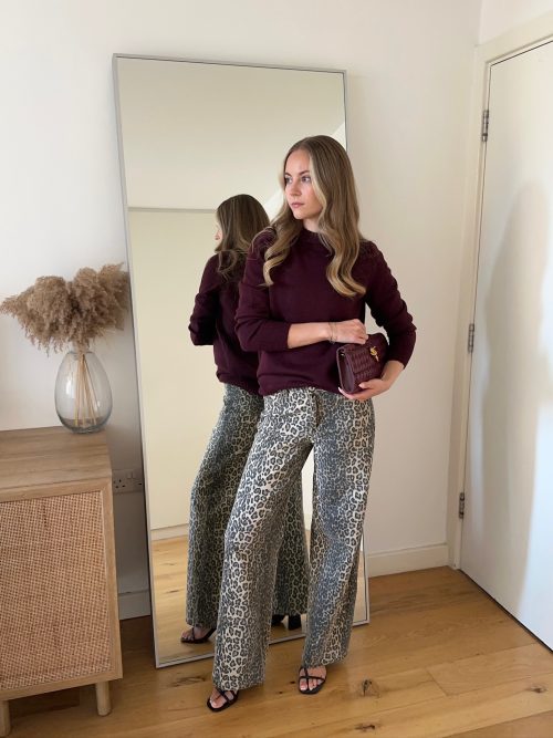 Leopard print jeans