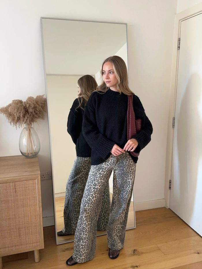Leopard print jeans