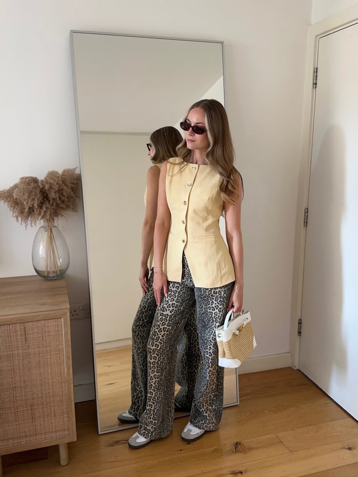 Leopard print jeans