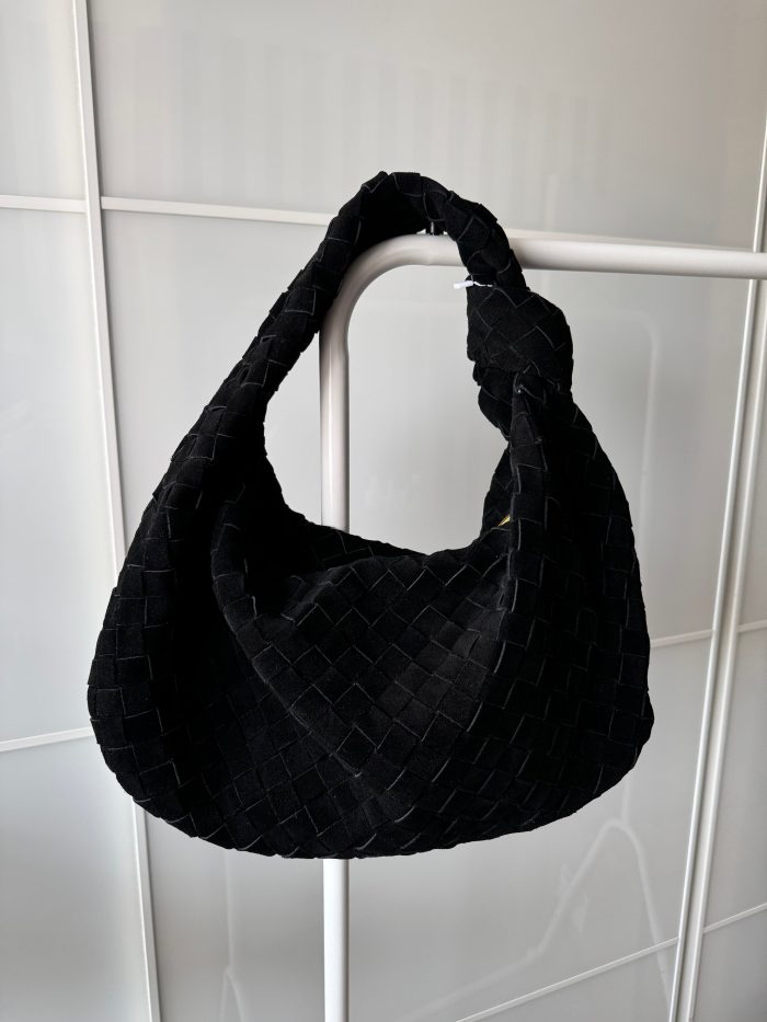 Black suede knotted bag large