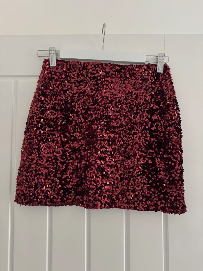 Burgundy Mini Skirt