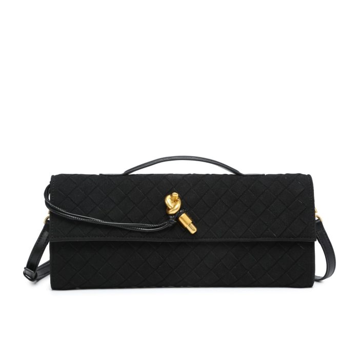 Long Clutch PU Suede Black