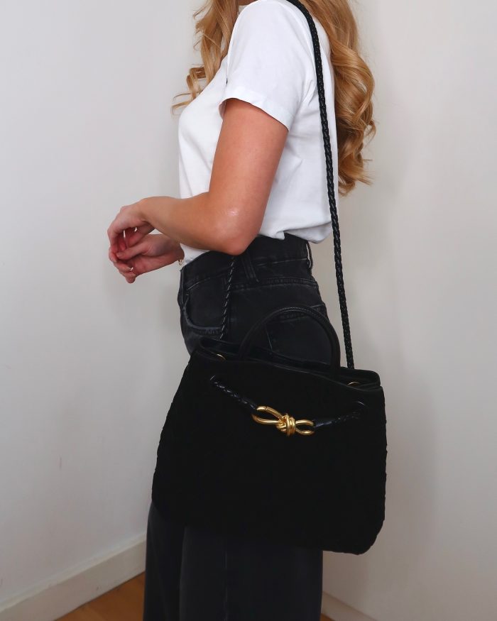 Black Suede Bow Bag