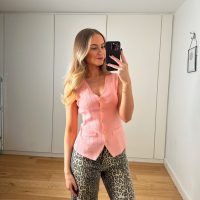 Pink Fine Knit Waistcoat