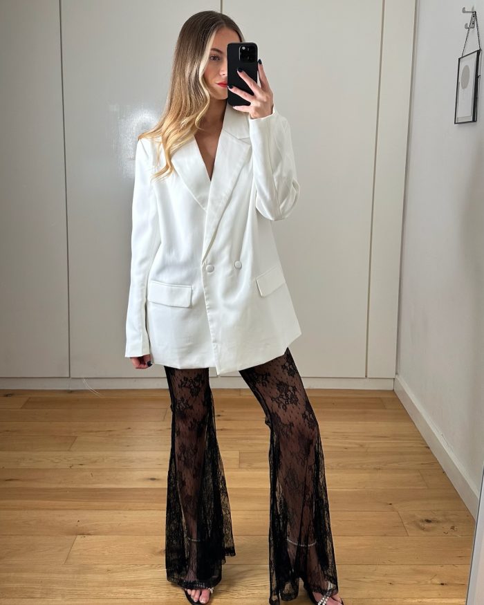 Sheer Mesh Lace Trousers