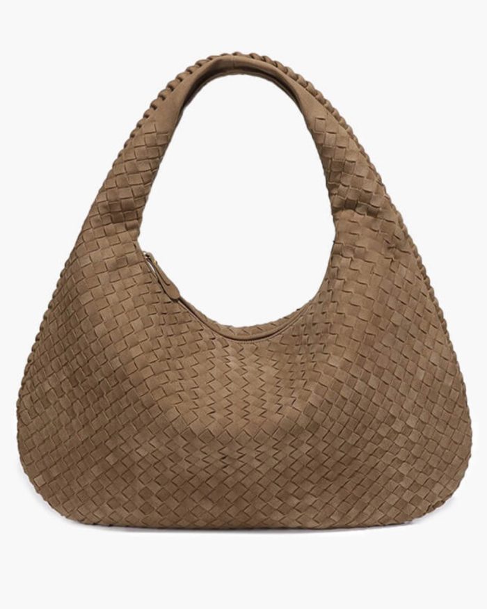 Woven Bag faux Suede Tan