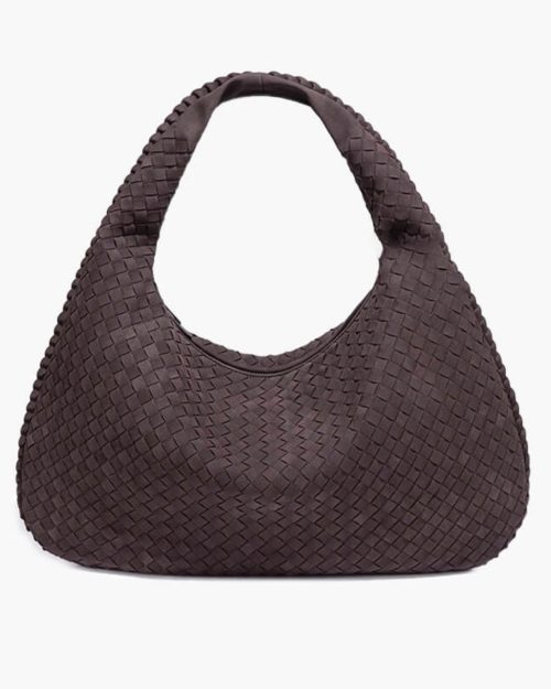 Woven Bag faux Suede Chocolate